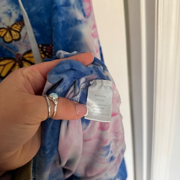 Love Yourself Tie Dye Hoodie light weight 2X Butterfly - Picture 10 of 10